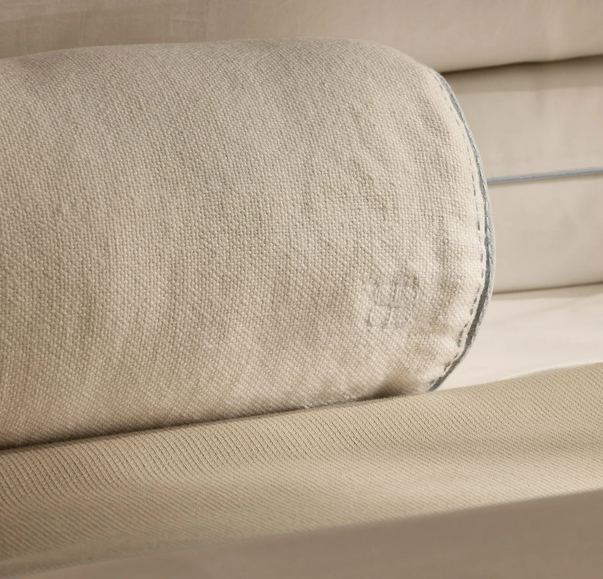 Threadmark Pillow Cover (Bolster) - Soft White/Melange Shore