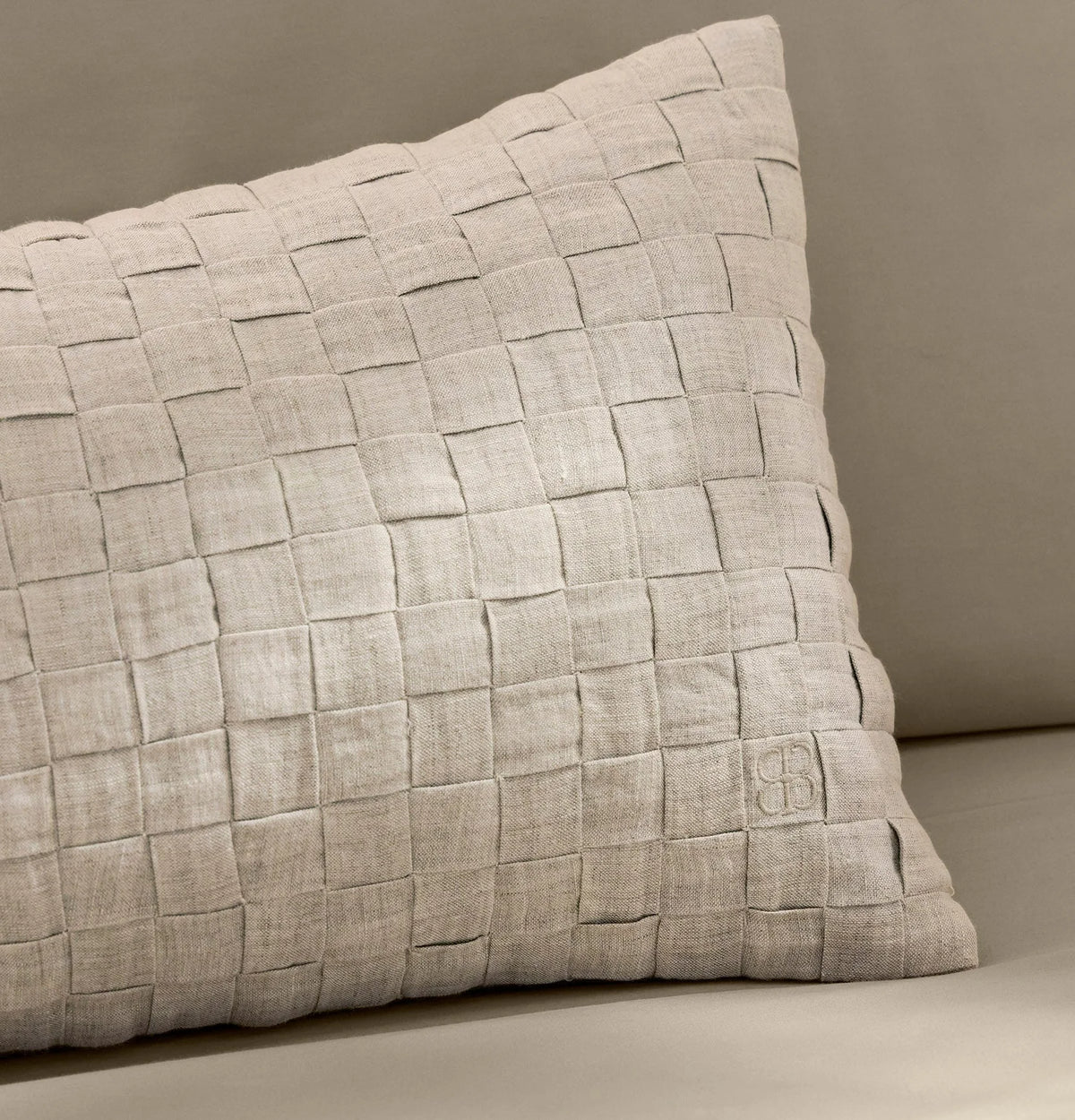 Linen Woven Icon Pillow Cover (Petite Lumbar) - Melange Natural