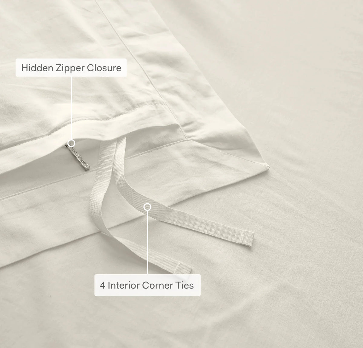 Signature Hemmed Duvet Set - Stone