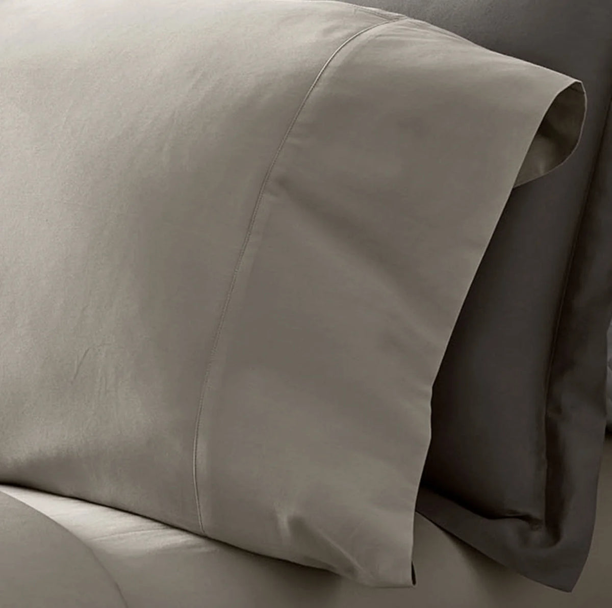 Percale Hemmed Pillowcase Set - Pewter