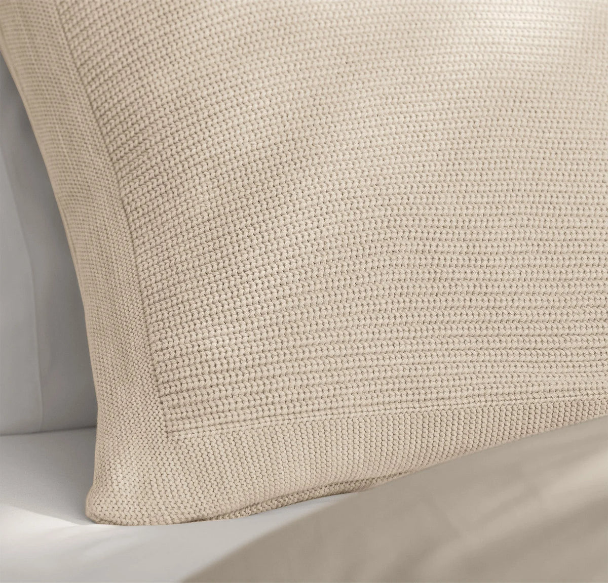 Ribbed Knit Pillow Cover (20x20) - Heathered Oatmeal