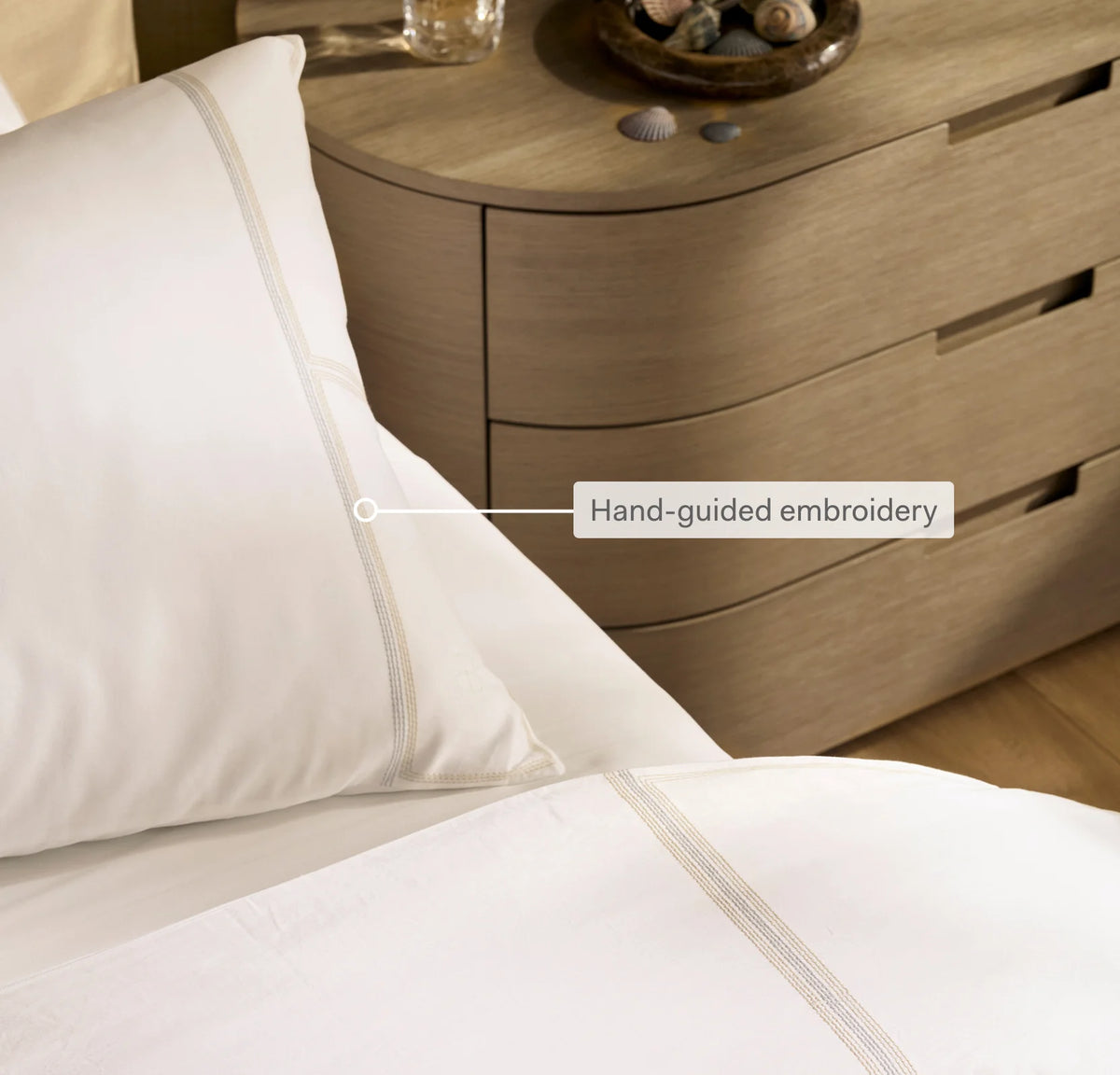 Signature Embellished Duvet Set - Coastal Navy/White Sail Stitch