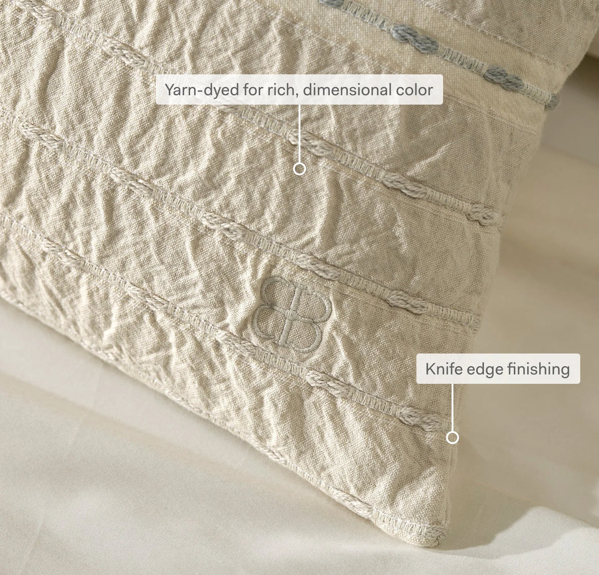 Tideline Pillow Cover (Lumbar) - Natural/Shore
