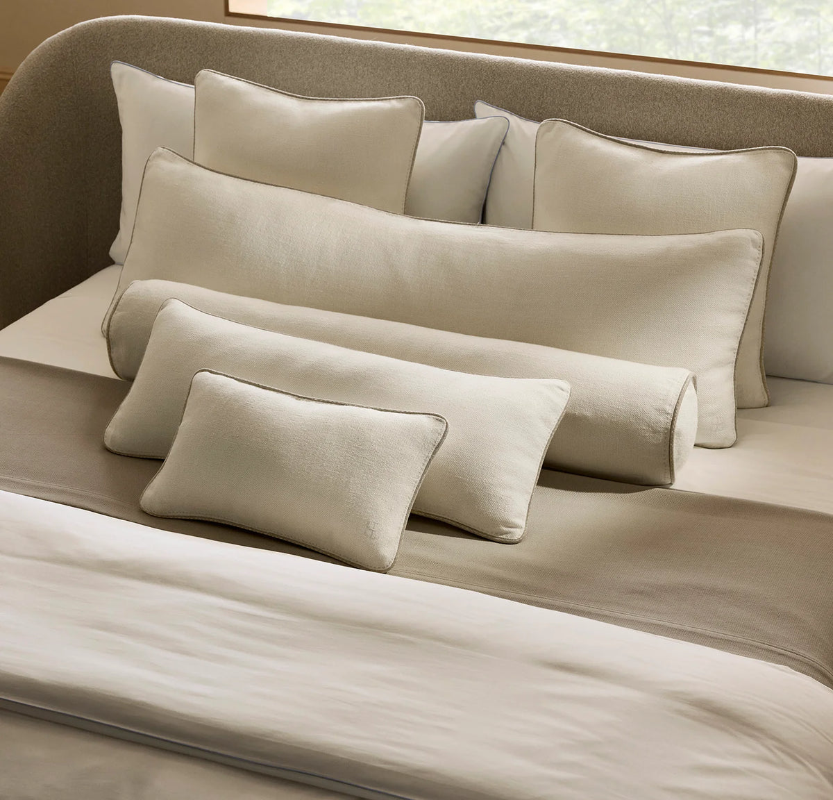 Threadmark Pillow Cover (Petite Lumbar) - Soft White/Melange Natural