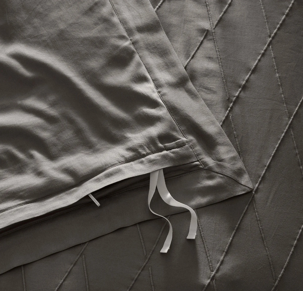 Reserve Embellished Duvet Set - Stone/Stone Embroidered Lattice