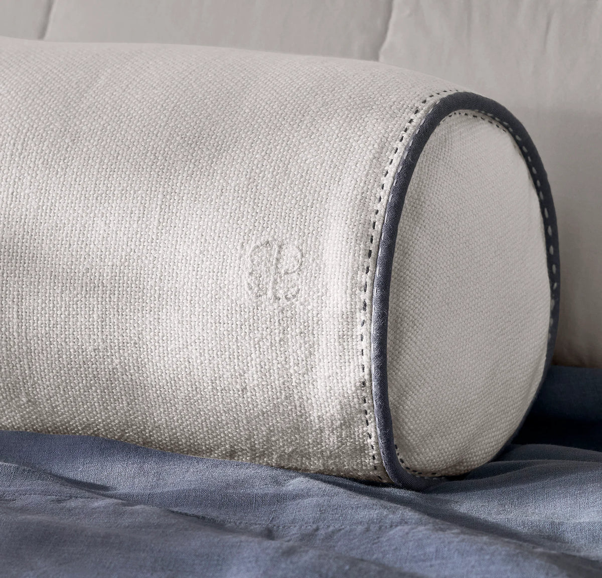 Threadmark Pillow Cover (Bolster) - Soft White/Melange Bay