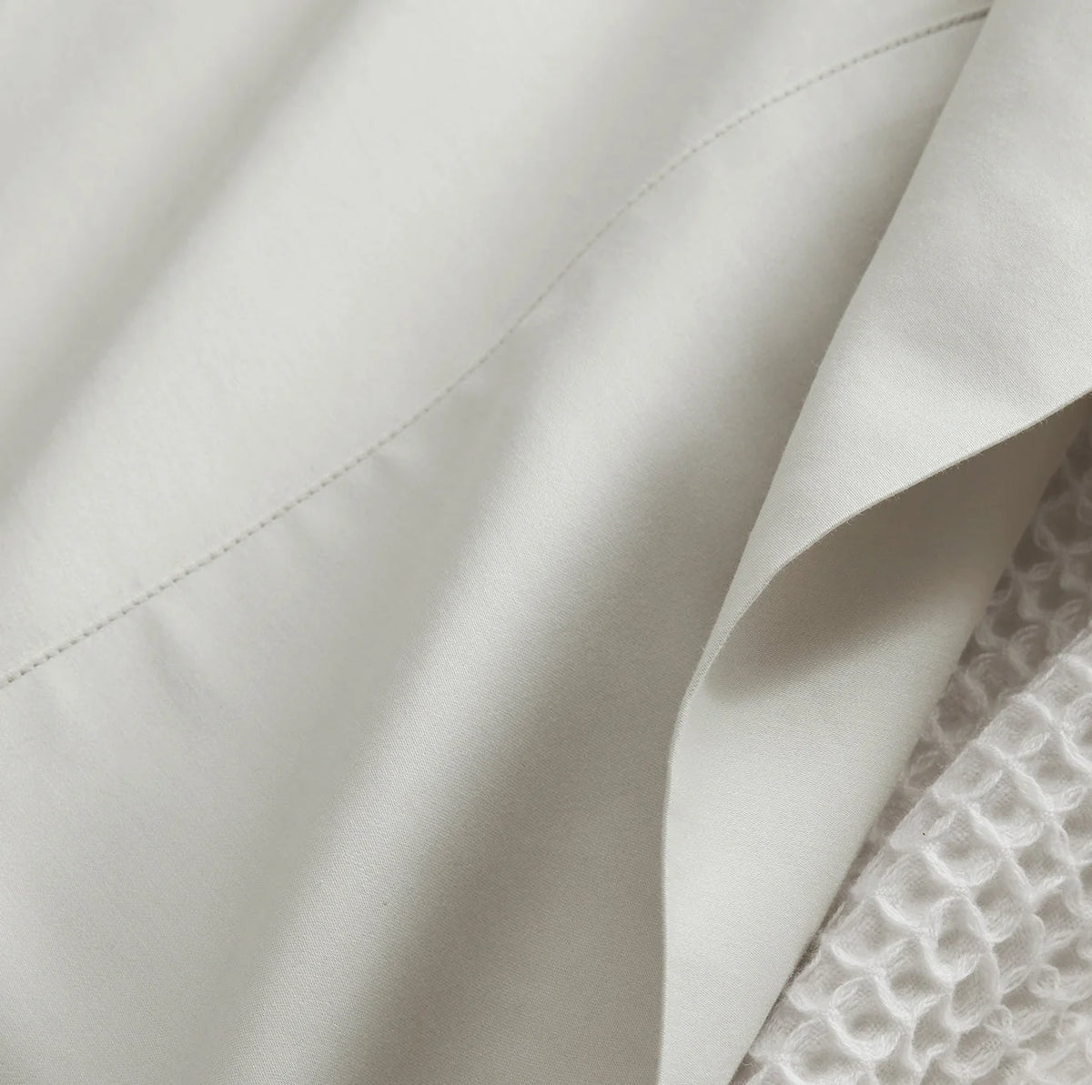 Percale Hemmed Fitted Sheet - Mist