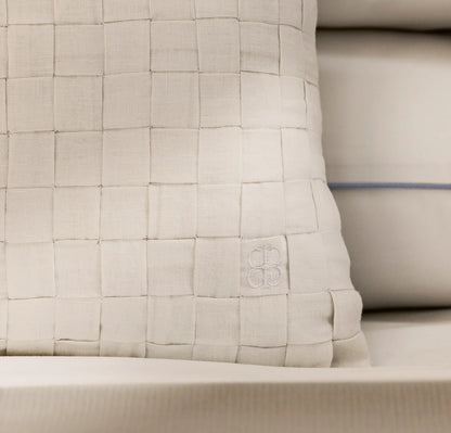 Linen Woven Icon Pillow Cover (Lumbar) - White