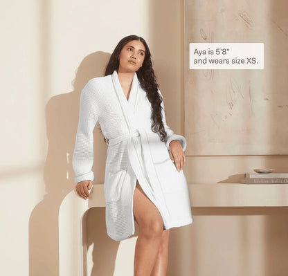 Waffle Robe - White/Shore