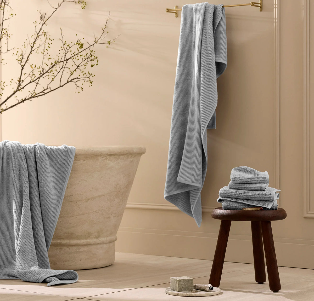 Turkish Ribbed Bath Sheet Set