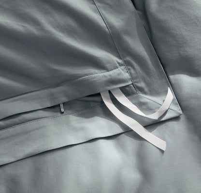 Signature Hemmed Duvet Set - Bluestone