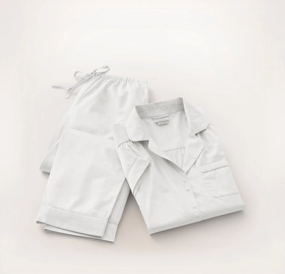 Signature Short Sleeve & Pants Pajama Set - White