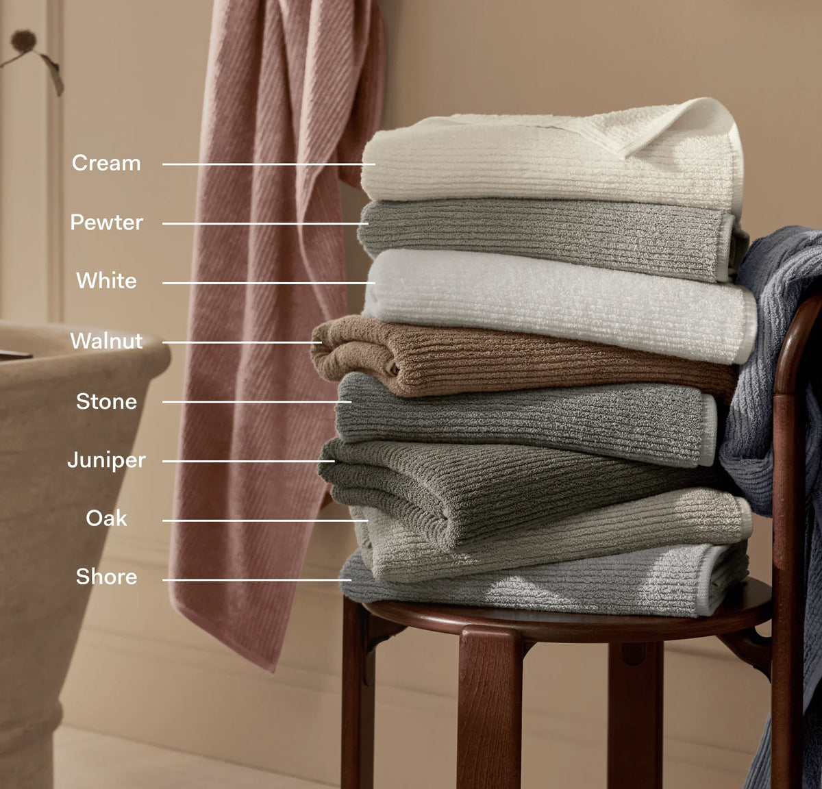 Turkish Ribbed Bath Sheet - White