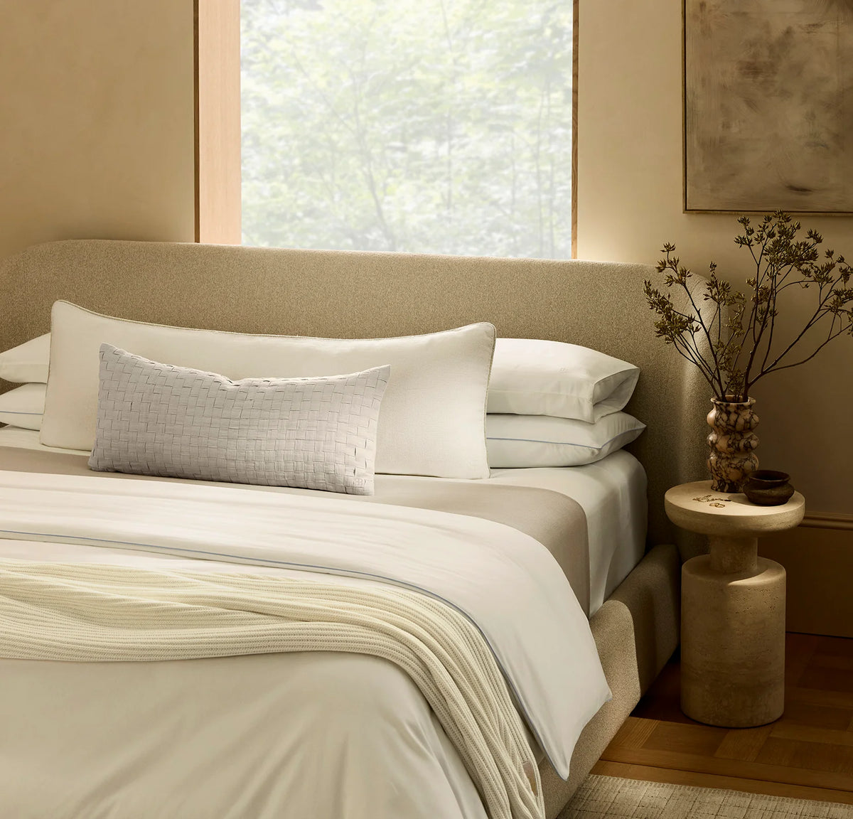 Threadmark Pillow Cover (Lumbar) - Soft White/Melange Natural
