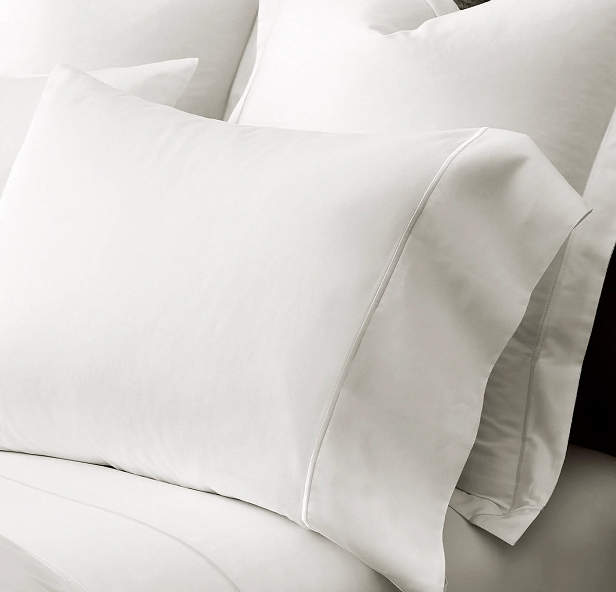 Percale Embellished Pillowcase Set - White/White Embroidered