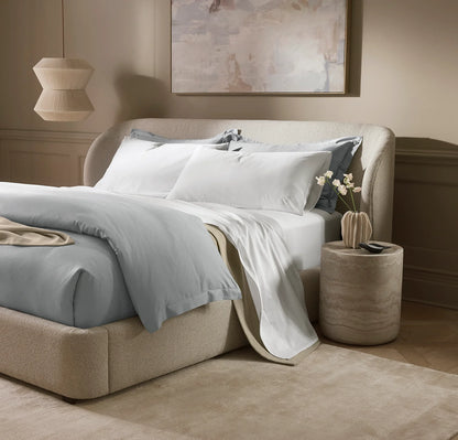 Signature Embellished Pillowcase Set - White/White Piped Edge
