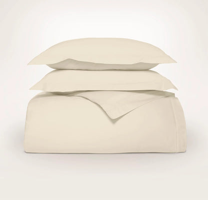 Signature Hemmed Duvet Set - Natural