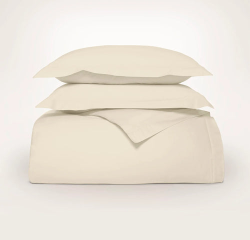 Signature Hemmed Duvet Set - Natural