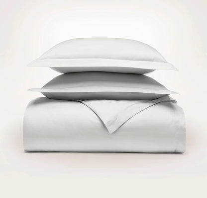 Percale Hemmed Duvet Set - Mist