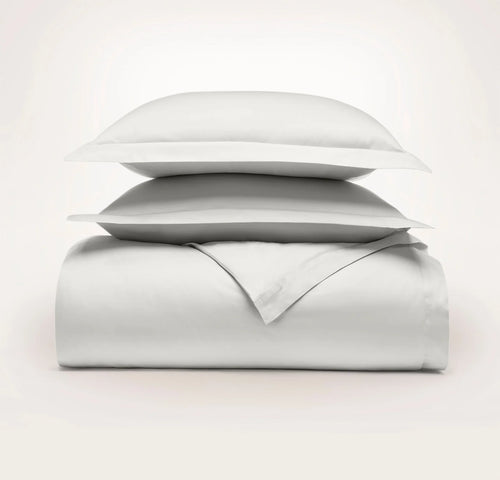 Percale Hemmed Duvet Set - Mist
