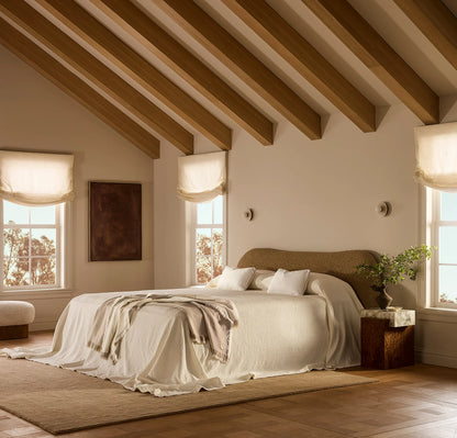 Lavé Wool Throw Blanket - Cream/Oak