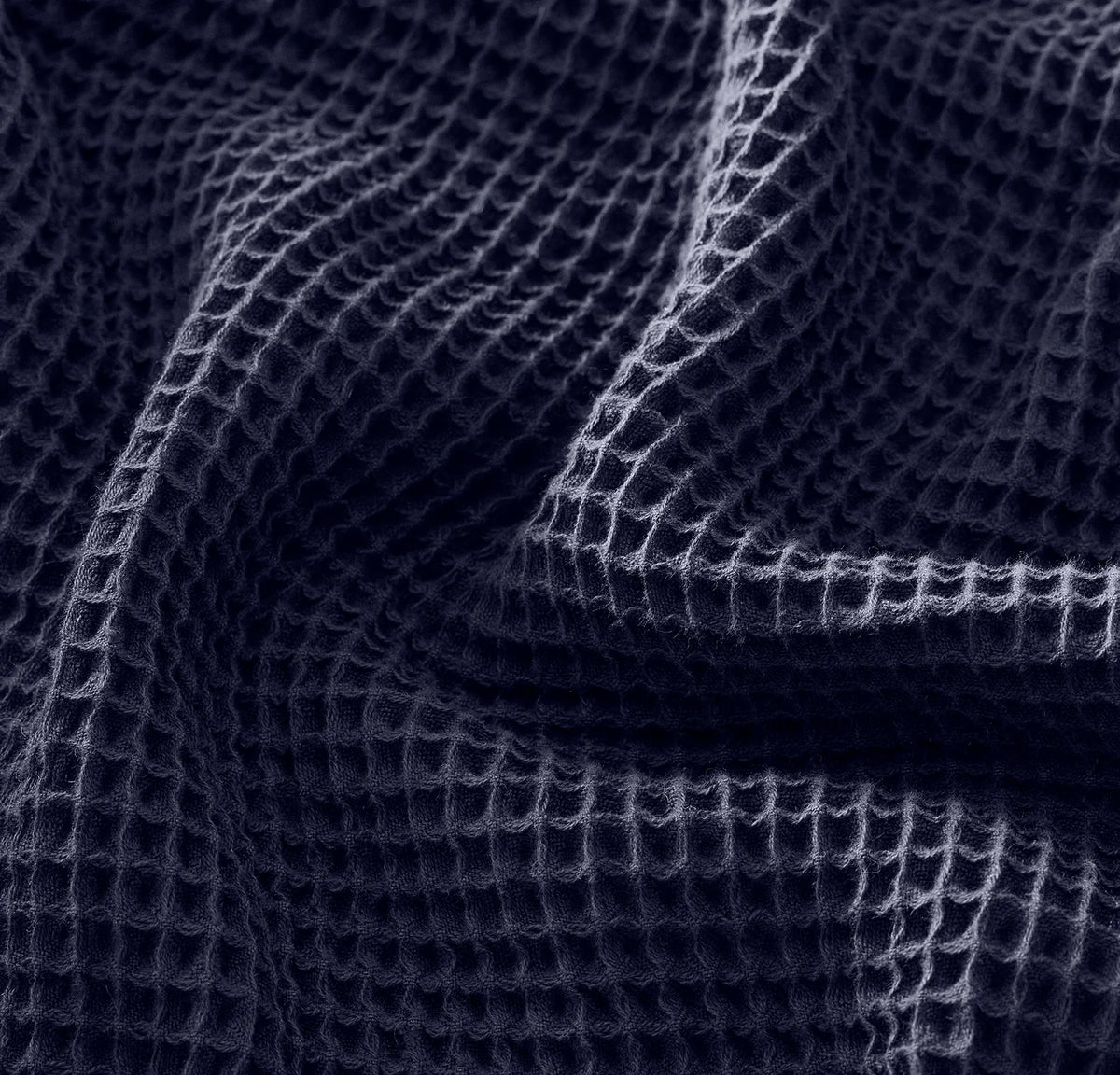 Waffle Bed Blanket - Coastal Navy