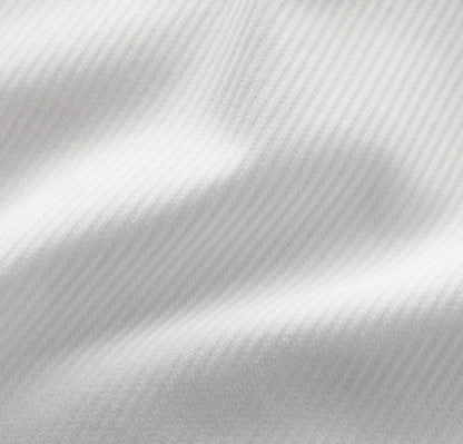 Signature Hemmed Fabric Swatch - White Textured Stripe