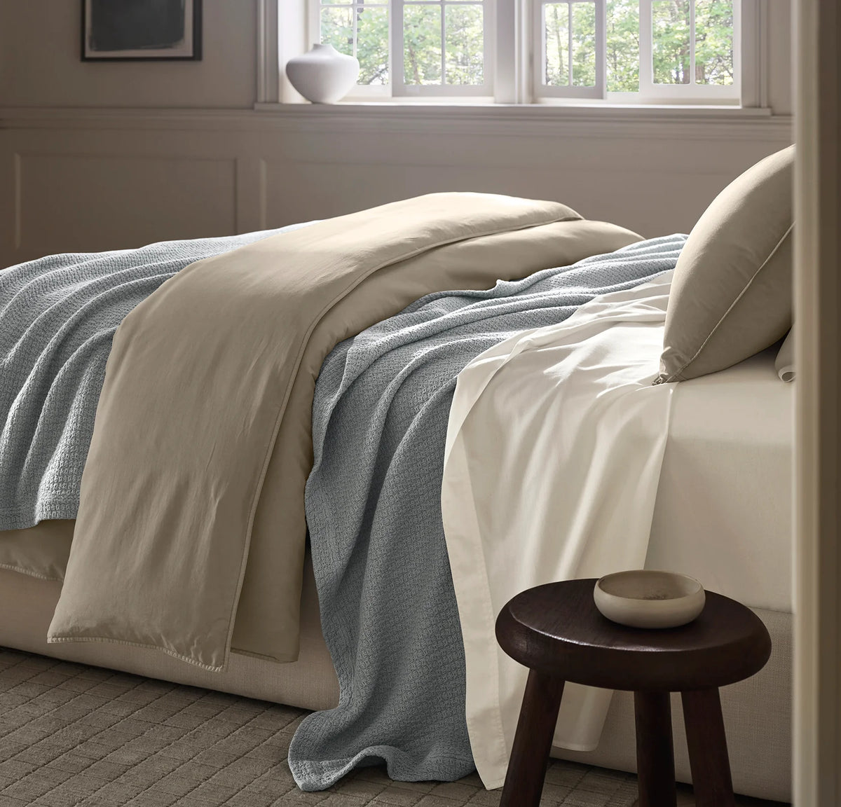 Modern Crochet Bed Blanket - Shore