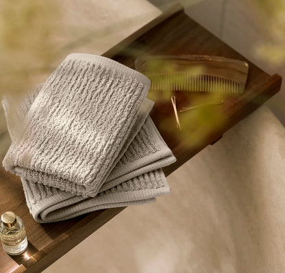 Turkish Ribbed Washcloths (Pair) - Oak