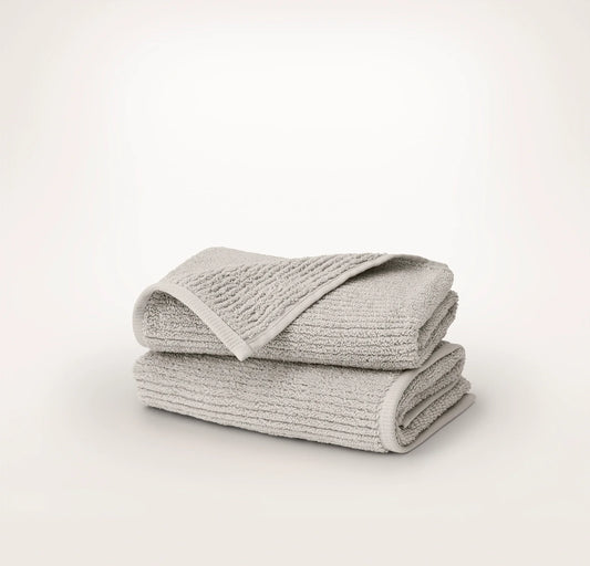 Turkish Ribbed Hand Towels (Pair) - Pewter