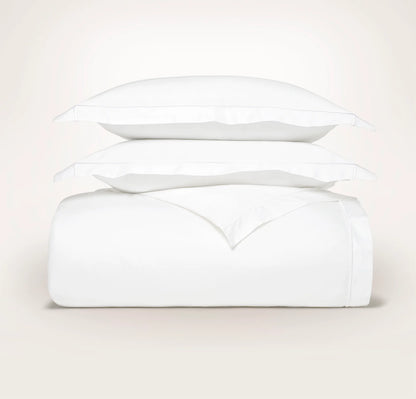 Signature Embellished Duvet Set - White/White Embroidered