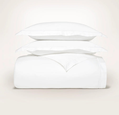 Signature Embellished Duvet Set - White/White Embroidered