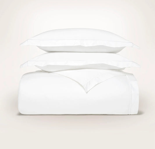 Signature Embellished Duvet Set - White/White Embroidered
