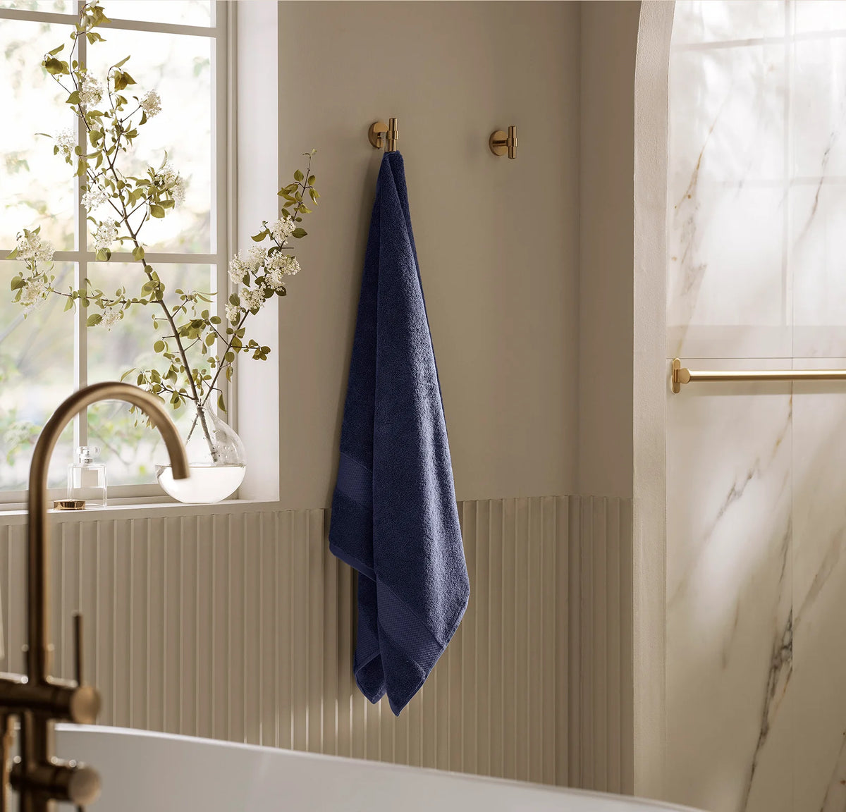Plush Bath Towel - Coastal Navy