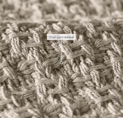 Modern Crochet Bed Blanket - Pewter