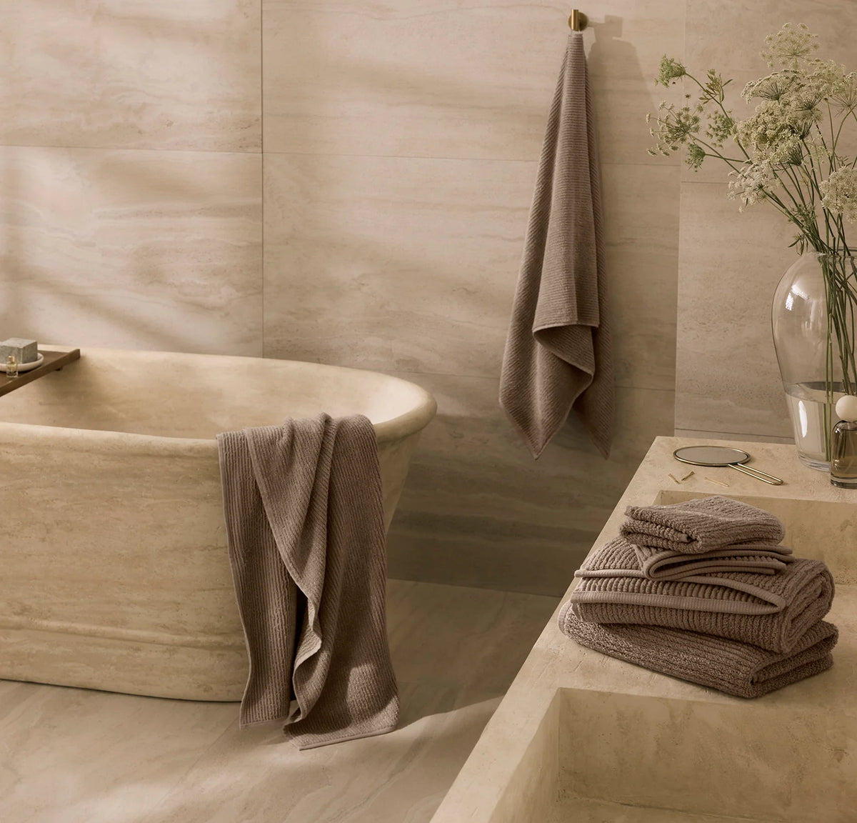 Turkish Ribbed Bath Sheet Set