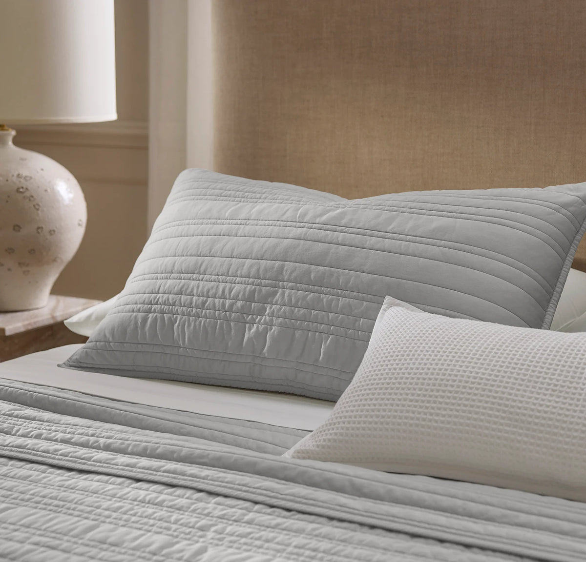 Signature Stripe Quilt Set - Mist