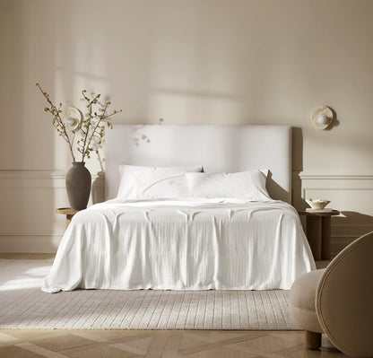 Modern Crochet Bed Blanket - White