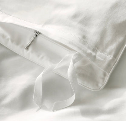 Signature Embellished Duvet Set - White/White Piped Edge