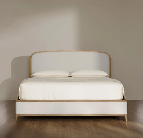 Upholstered Curve Bed - Sand