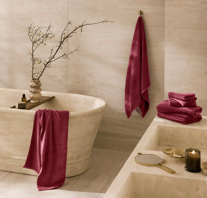 Turkish Ribbed Bath Towel Set