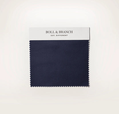 Percale Hemmed Fabric Swatch - Coastal Navy