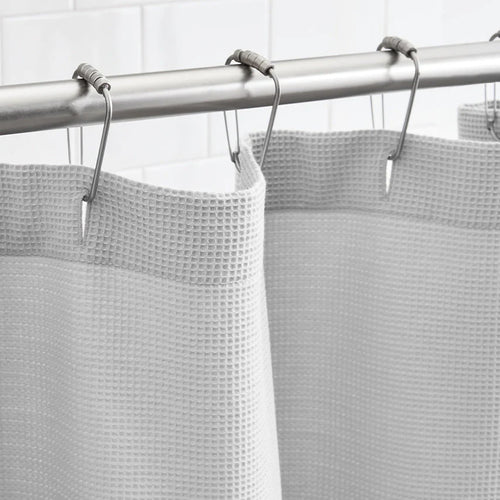 Waffle Shower Curtain - Pale Pewter