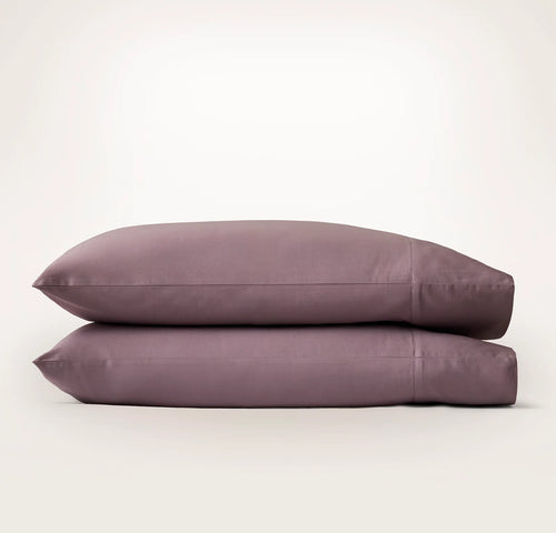 Percale Hemmed Pillowcase Set - Plum
