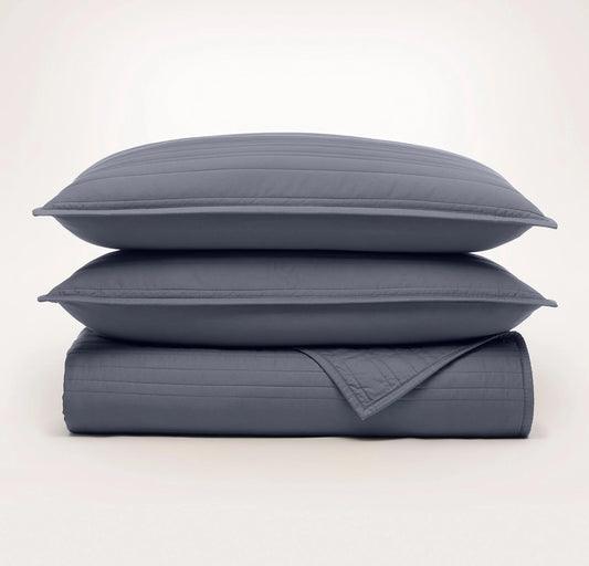Signature Stripe Quilt Set - Mineral