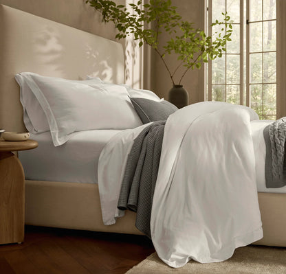 Signature Hemmed Duvet Set - White
