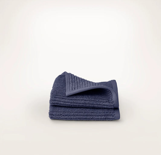 Turkish Ribbed Washcloths (Pair) - Coastal Navy