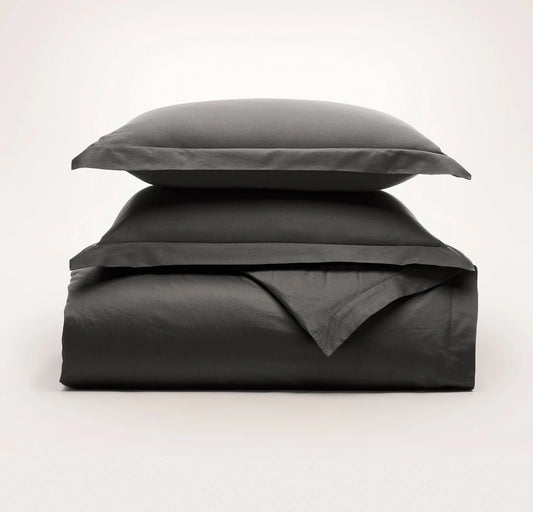Percale Hemmed Duvet Set - Night