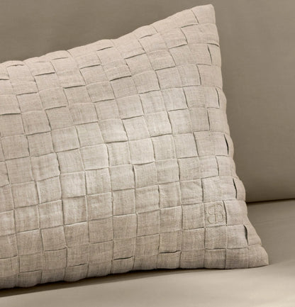 Linen Woven Icon Pillow Cover (Petite Lumbar) - Melange Natural