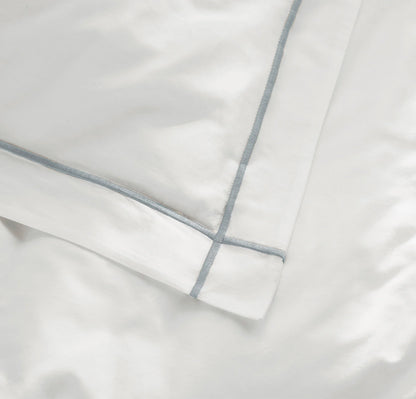 Percale Embellished Duvet Set - White/Shore Embroidered